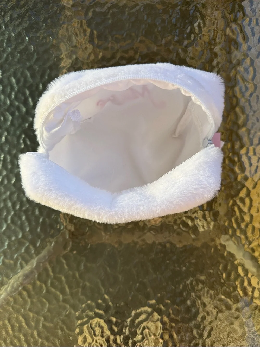 Disney Marie Aristocat Fuzzy Cosmetic Pouch with Pearls